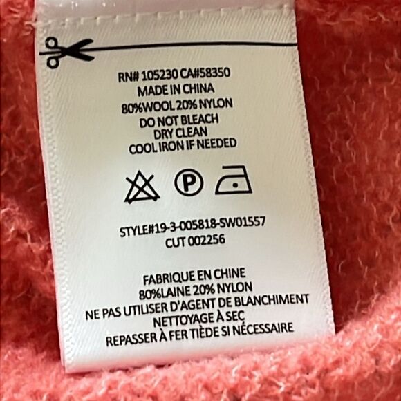 New! JOIE Wool Blend Namio Sweater Button Detail Color: Rose Size Large - Picture 13 of 15